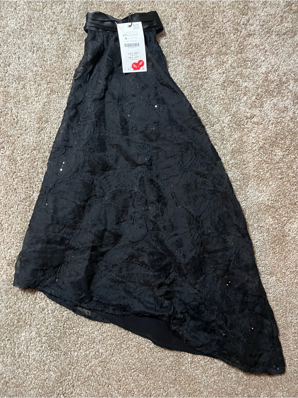 Zara Black Embellished Halter Blouse